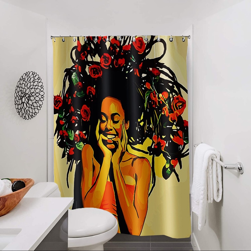 1 Shower Curtain Black Girl Magic Size 72” by 72”